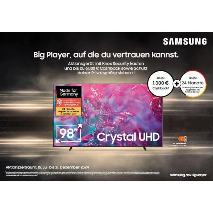 Samsung GU98DU9079 – 98" Crystal UHD 4K Smart TV (2024)